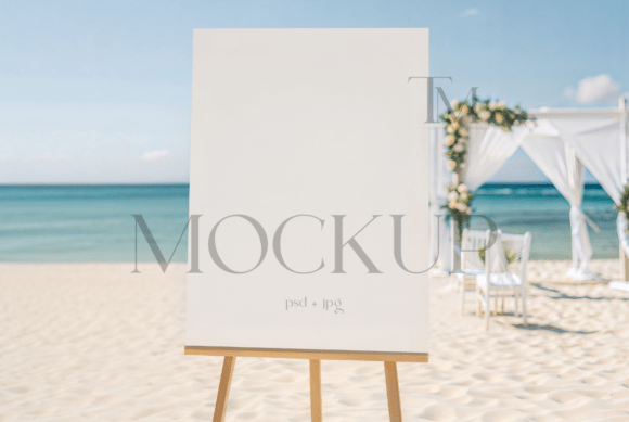 Beach Bridal Shower Sign Mockup Guide