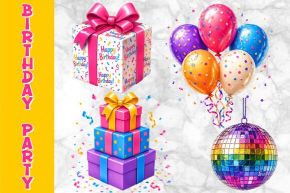 Birthday Party Balloons and Gifts Clipart: A Practical Review for Designers