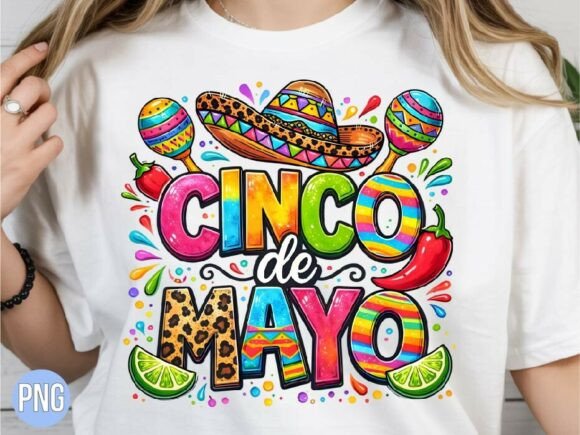 Cinco De Mayo Sombrero Maracas PNG Shirt
