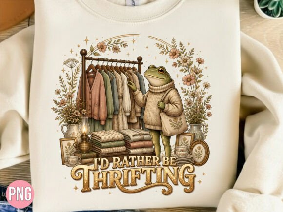 Cottagecore Frog I’d Rather Be Thrifting: A Guide to High-Quality Digital Design for Creative Projects
