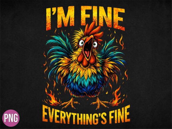 Crazy Chicken Rooster PNG for Designers