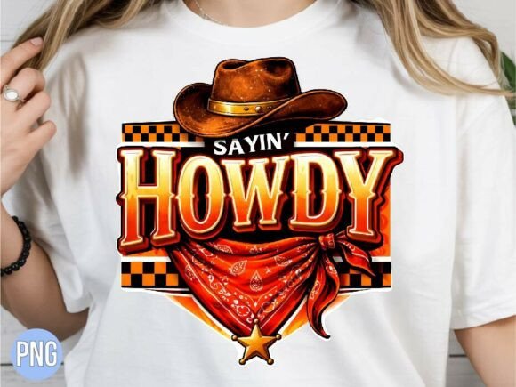 Elevate Your Creative Projects with the Sayin Howdy Cowboy Hat Sublimation PNG