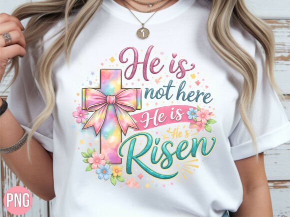 Elevate Your Spring Designs with the He is Risen Easter Cross Floral PNG