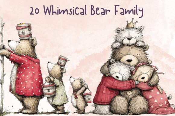 Evaluating the Whimsical Bear Family Clipart Set for Creative Projects