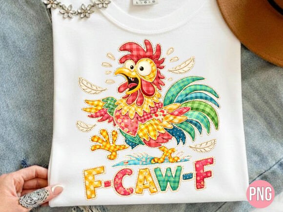 Funny Sarcastic Rooster F-Caw-F PNG Design