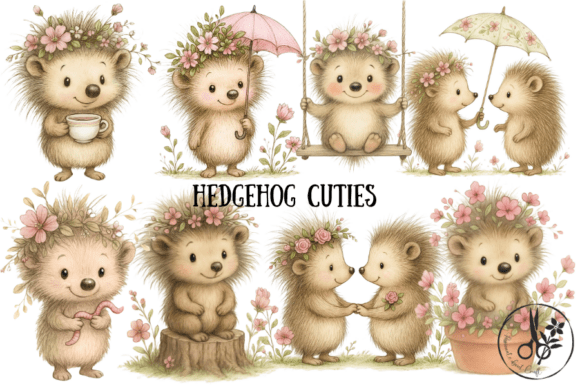 Hedgehog Cuties: Adorable Clipart for DIY