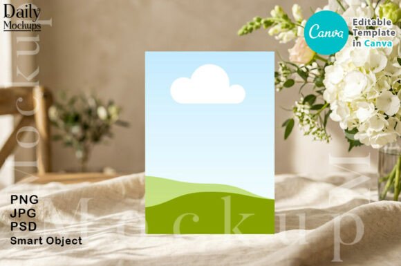 Presenting Your Designs with the 5x7 Floral Wedding Canva Card Mockup