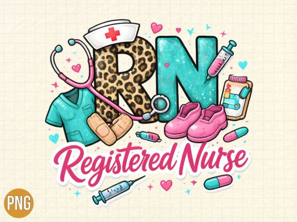 Registered Nurse Leopard Print PNG Shirt Design