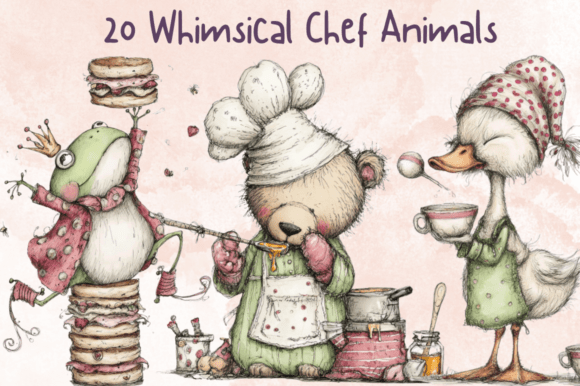 Strategic Branding with the Whimsical Chef Animals Clipart Set