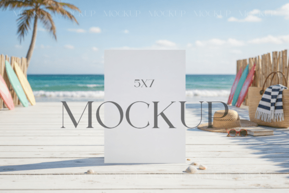 Strategic Visual Communication with a Beach Theme Invitation Mockup PSD