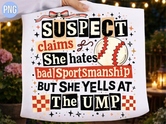 Suspect She Yells at the Ump: Premium PNG Design