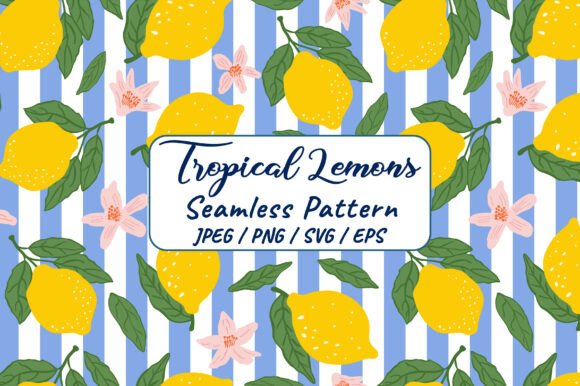 Tropical Summer Lemon Seamless Pattern: A Bright Asset for Creative Projects
