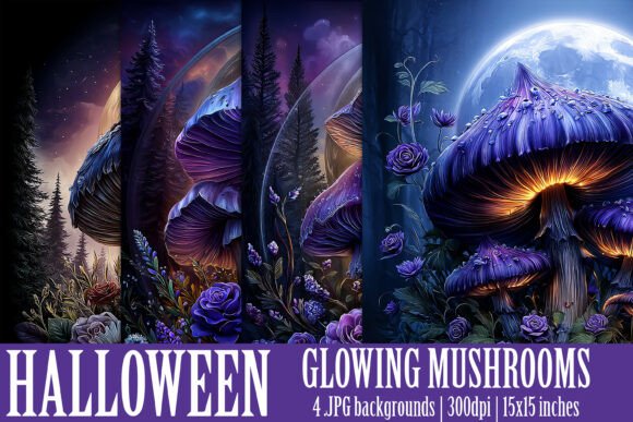 Unlocking Creative Potential with Fantasy Glowing Mushroom Backgrounds S1