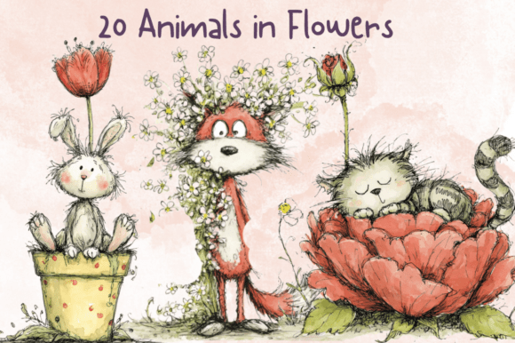 Whimsical Animals in Flower Clipart Set: A Review and Usage Guide