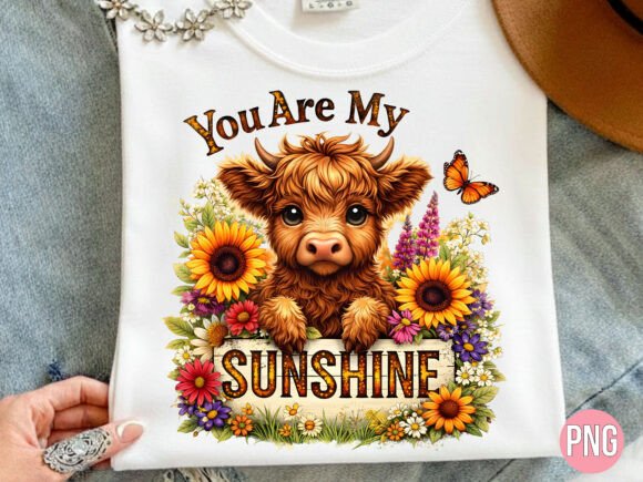 You Are My Sunshine Highland Cow PNG